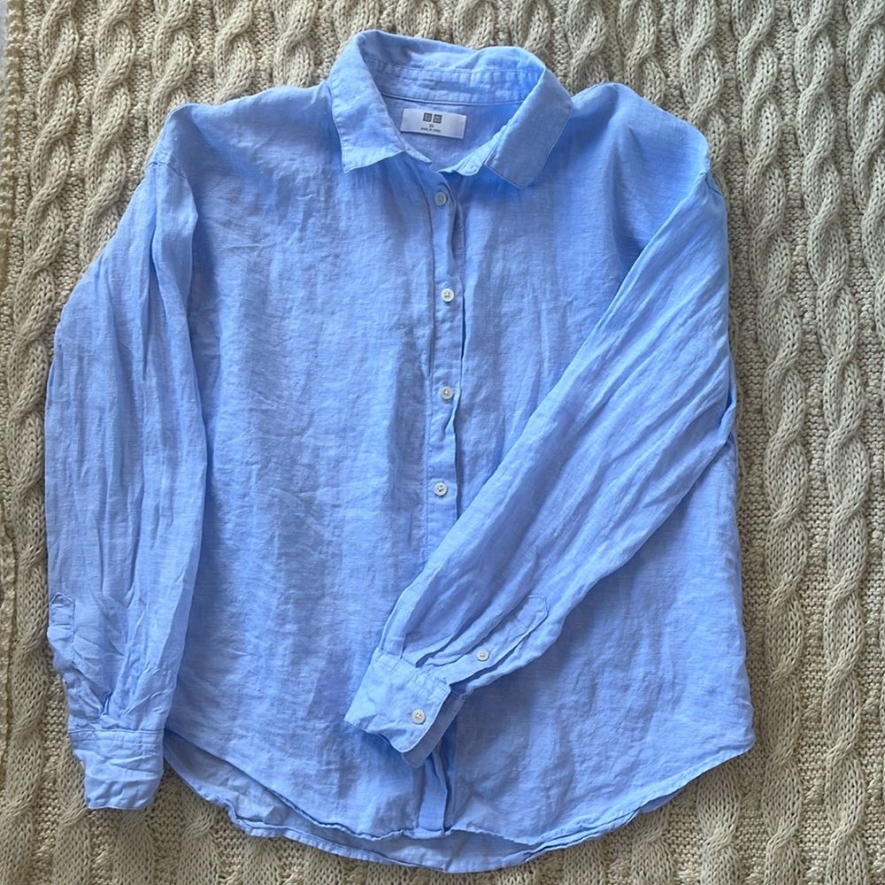 Uniqlo 100% linen button up
